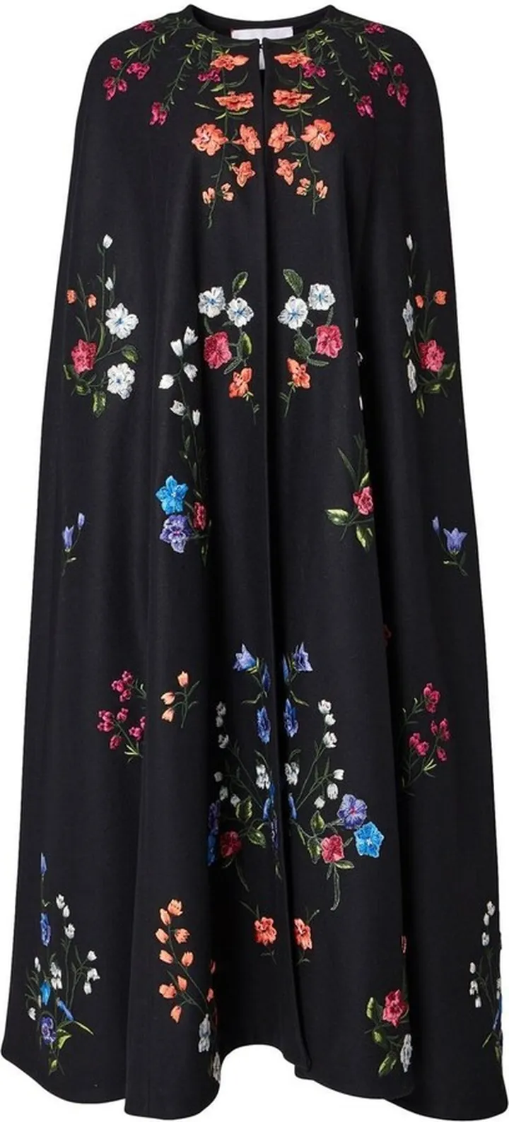 Floral-Print Oversized Cape Coat