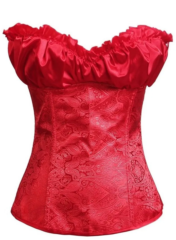 Court Waistcoat Strapless Corset Red