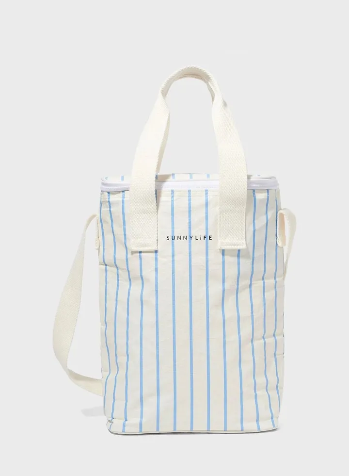 Drinks Cooler Bag Le Weekend Mid Blue-Cream