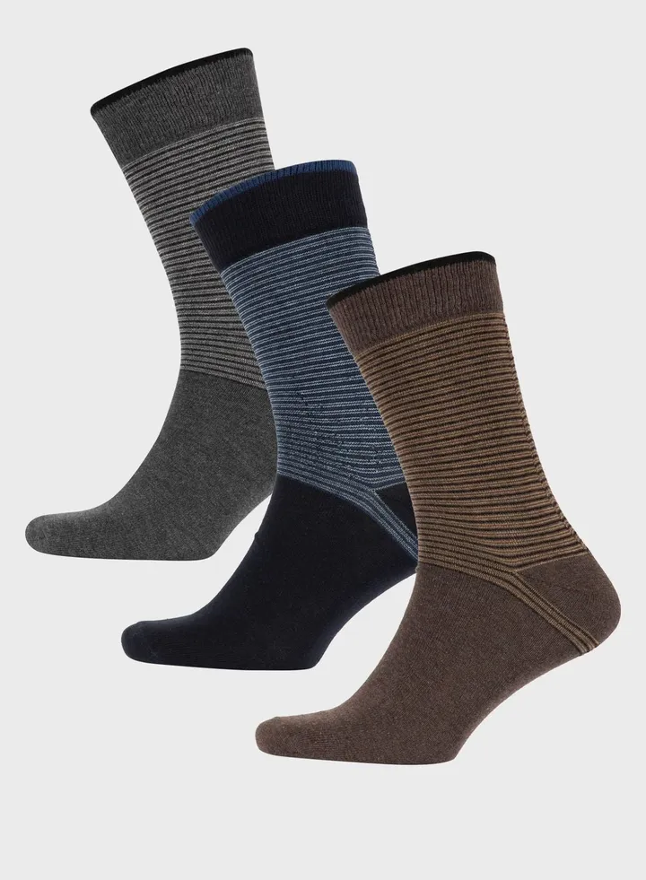Men 3 Pack Cotton Long Socks