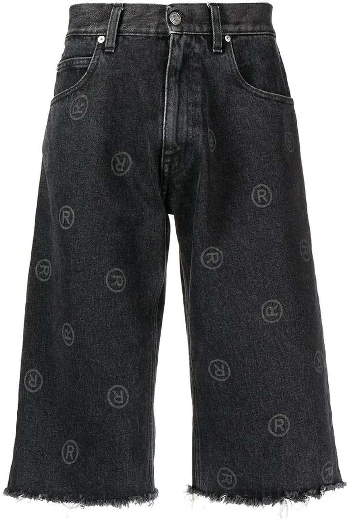 Monogram-Print Denim Shorts