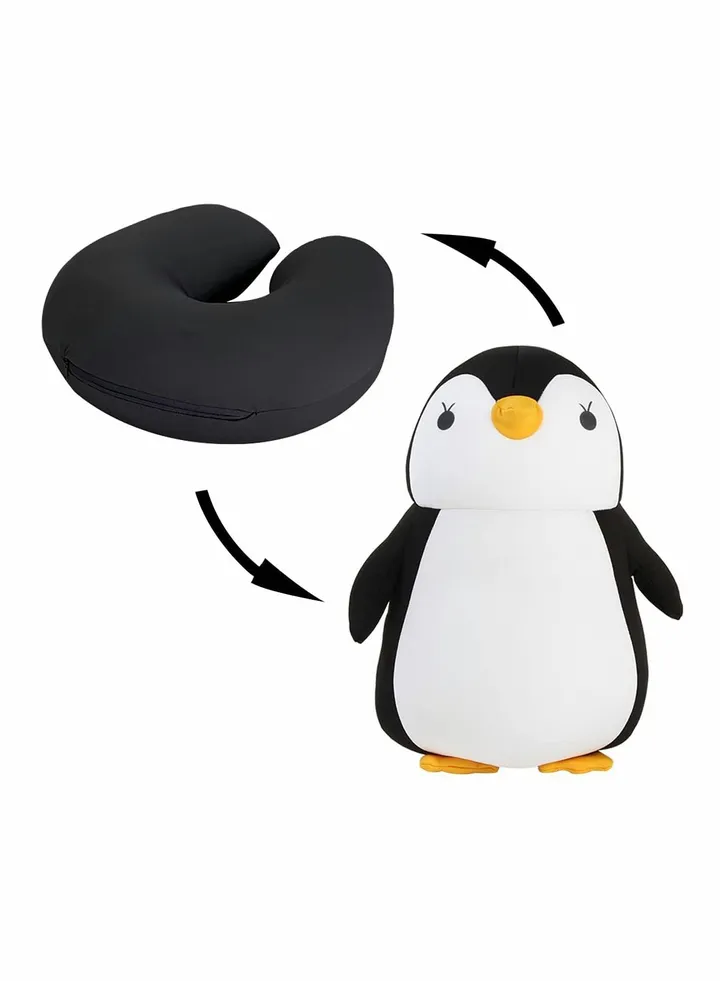U-Shaped Pillow Cartoon Deformation Pillow Penguin Dual-Purpose Pillow Neck Pillow Ideal for Home Travel Office Use