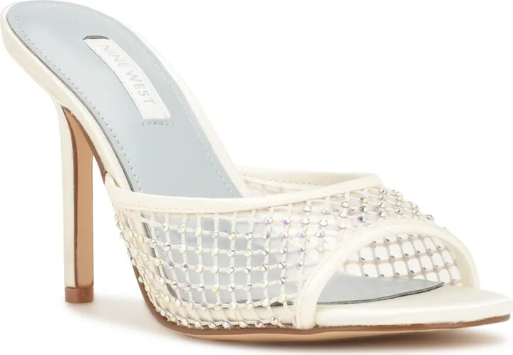 Nine West Women's Iriep Bridal Slip-on Embellished Dress Sandals Women's Shoes