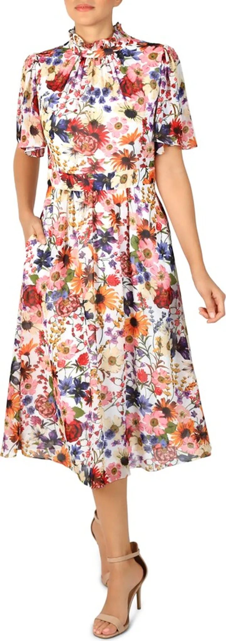 Floral Fit & Flare Midi Dress