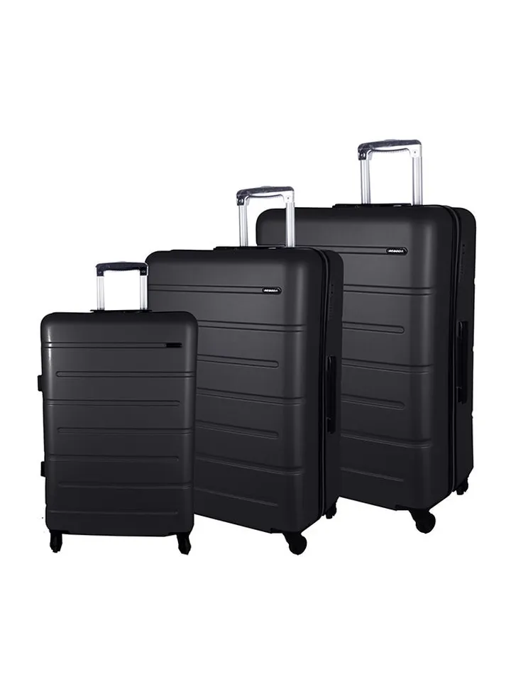 3 Piece Trolley Luggage Set Black