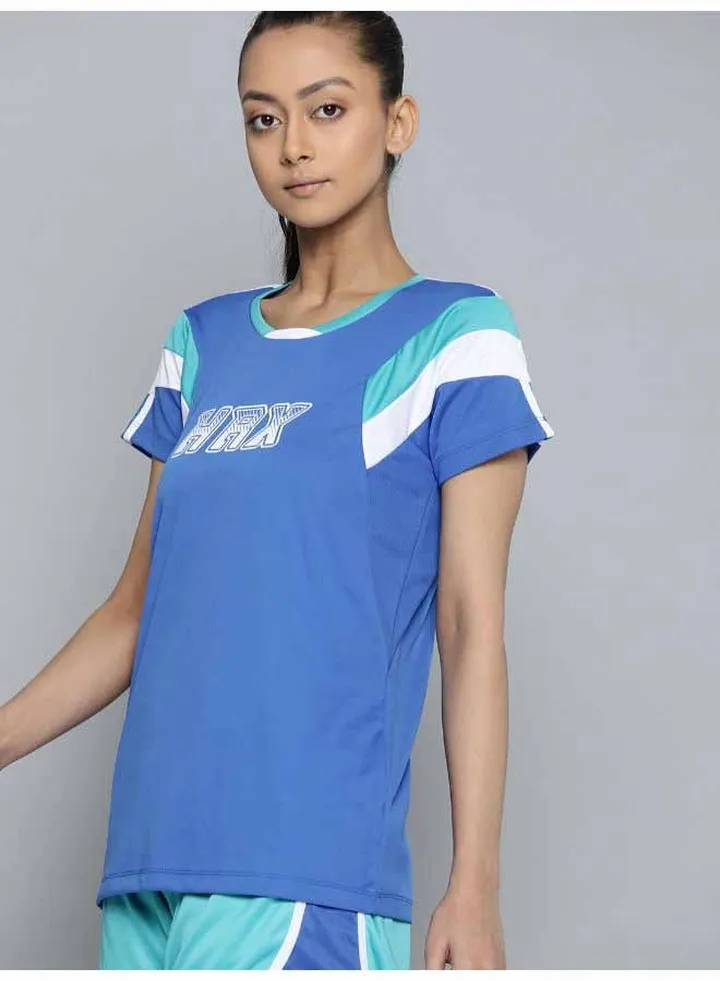 Round Neck Casual T-Shirt Stong Blue / Peacock Blue / Optic White