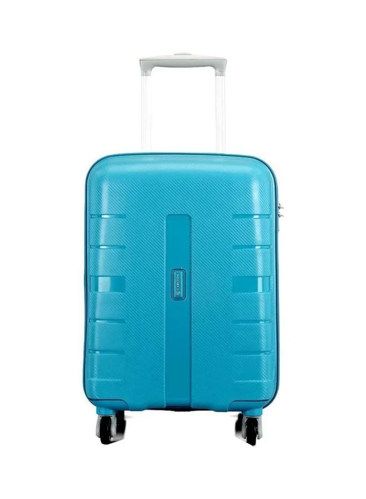 Voyager 4-Wheel Hardside Small Cabin Luggage Trolley Blue/Silver/Black