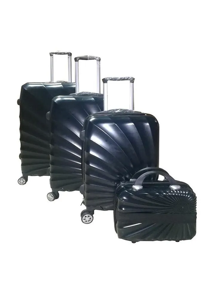 3-Piece Luggage Trolley Set With Beauty Case Black