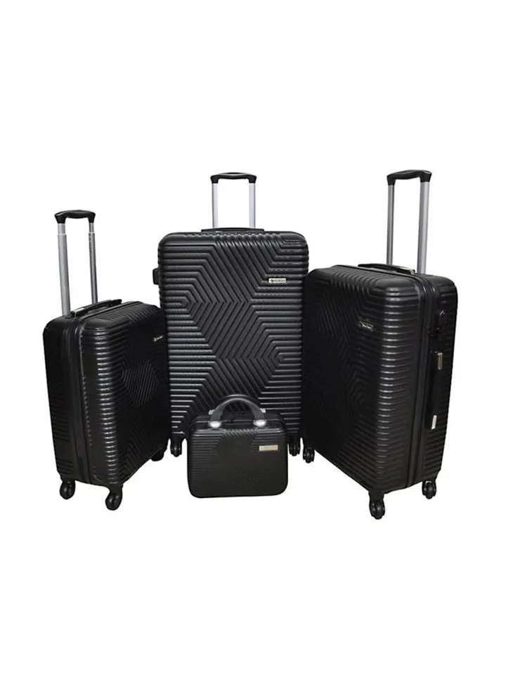 Hardside 4 Piece Luggage Trolley Set Black