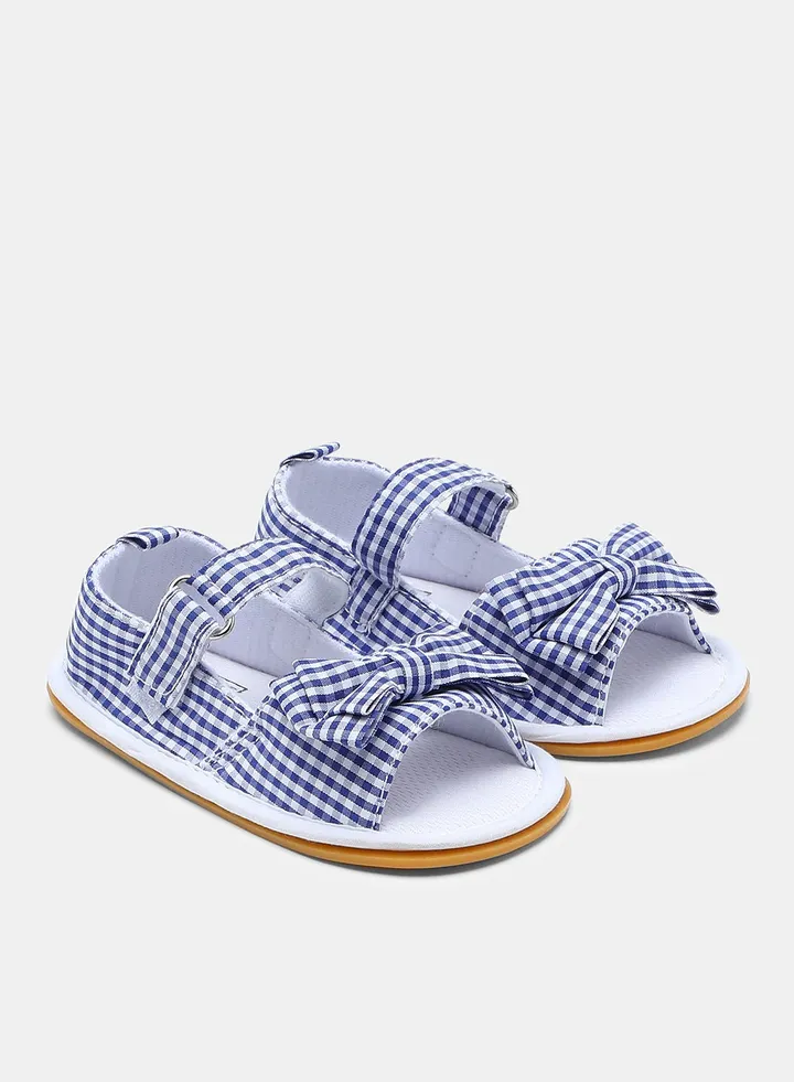 Checkered Pattern Casual Sandals Blue/White
