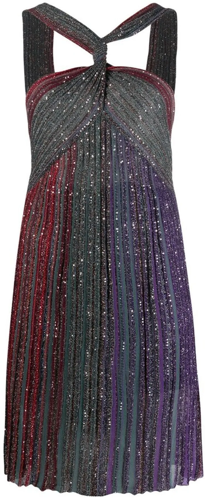 Sequin-Embellished Twist-Detail Dress