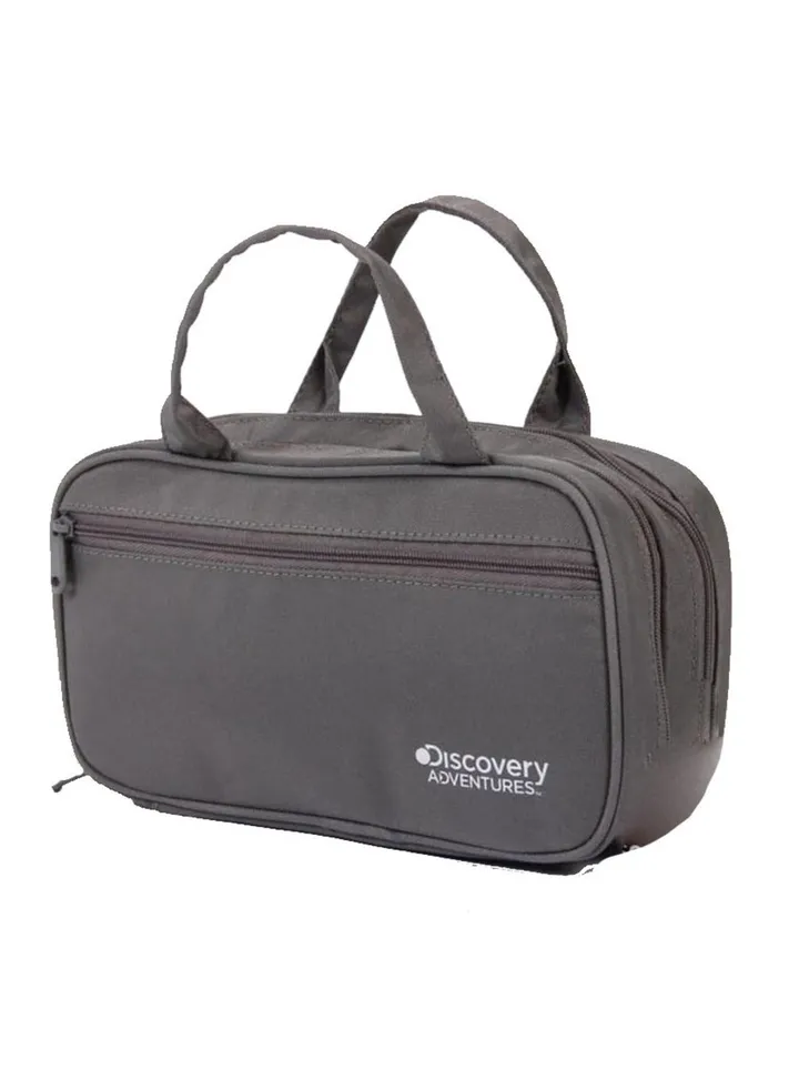 Discovery Adventures Travel Toiletry Bags for Makeup, Cosmetic, Shaving with Separate Compartments – Gray
