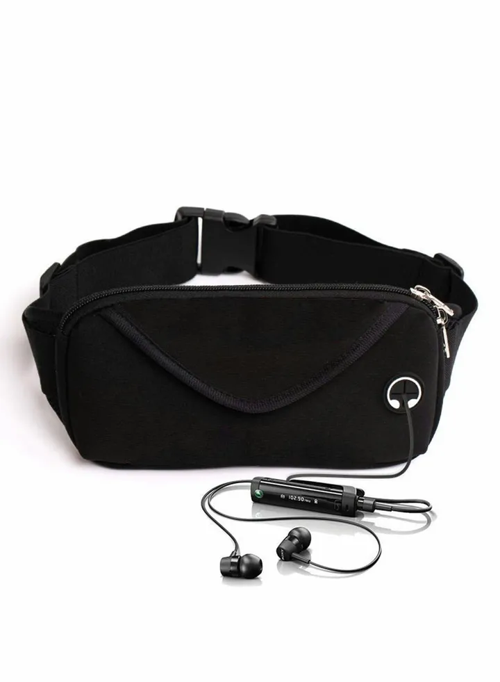 Running Pack, Slim Waist Bag with Phone Holder for Men and Women, Suitable for Walking Hiking Workout Traveling Cycling, Fit for All Cell Phones, Black