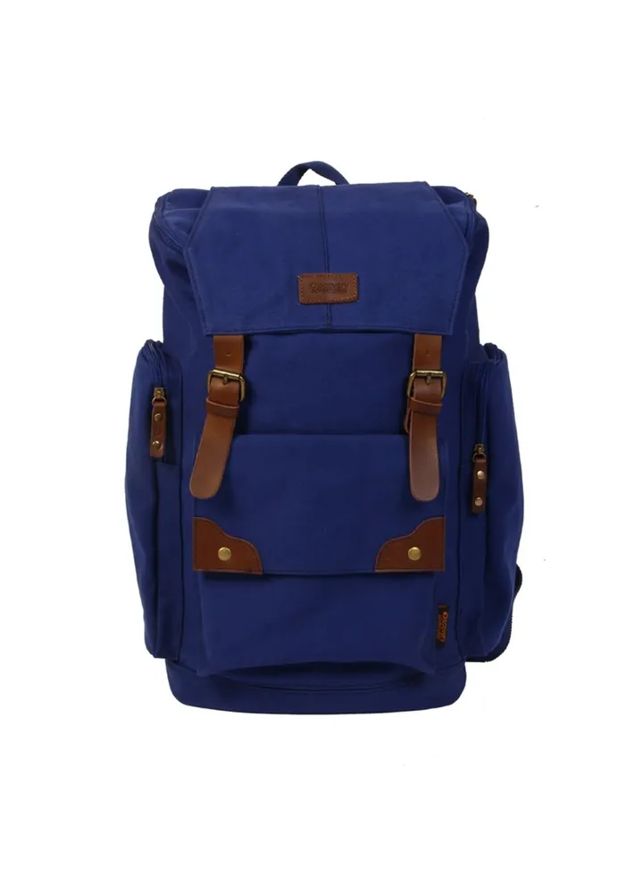 Discovery Adventures Vintage Canvas Backpack 20 L, Rucksack, Satchel Travel, School Laptop Bag, Casual Daily Bags, Blue