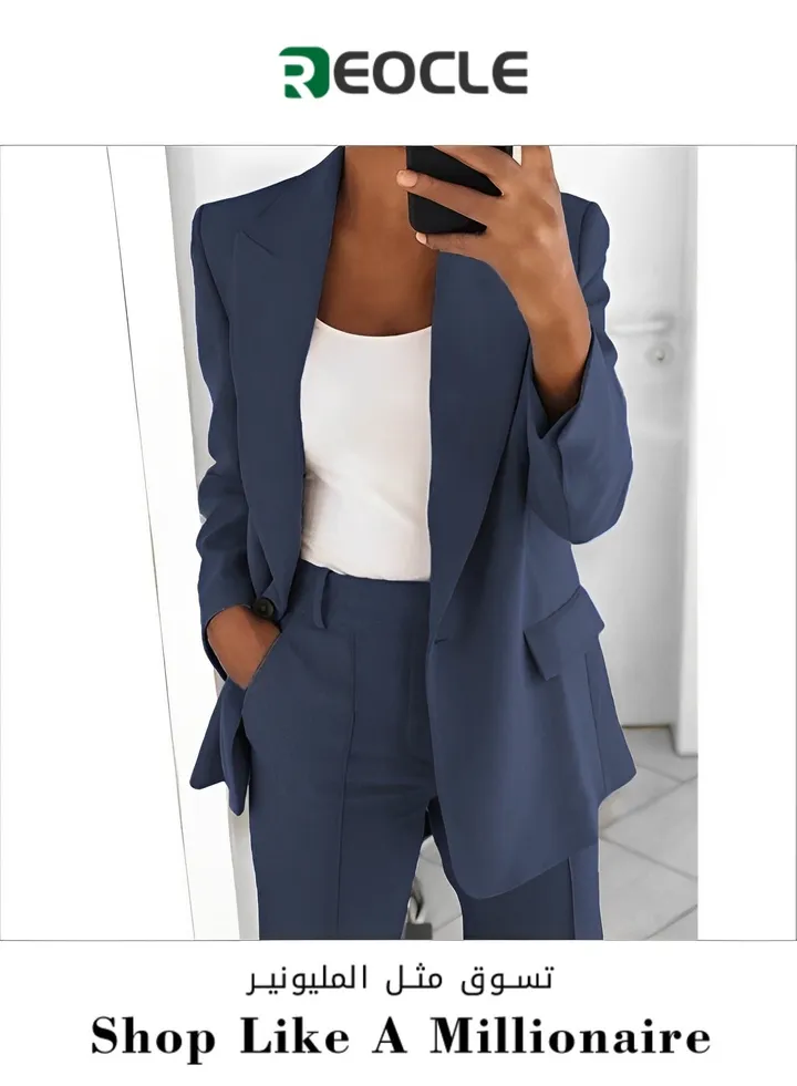 Fashionable Lapel Slim Cardigan Temperament Blazer for Women