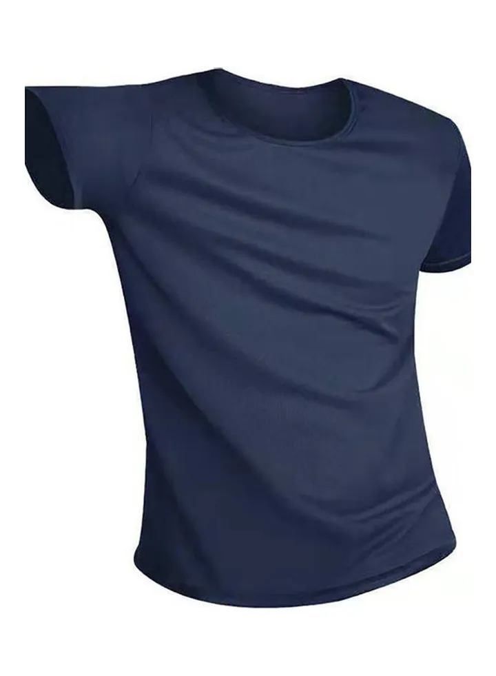 Anti-Dirty Waterproof Quick-Drying Short Sleeve T-Shirt Top Navy Blue