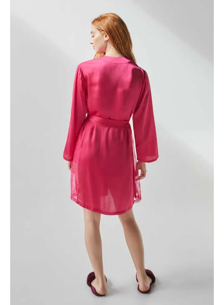 Lace satin dressing gown 