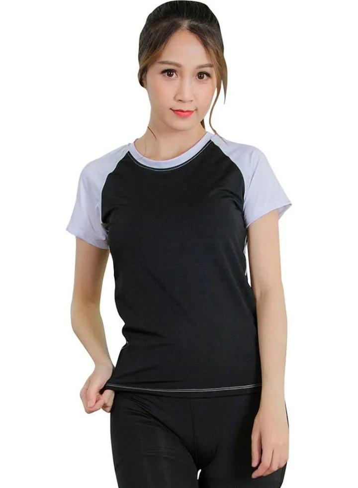 Quick Dry Running T-Shirt Black/White