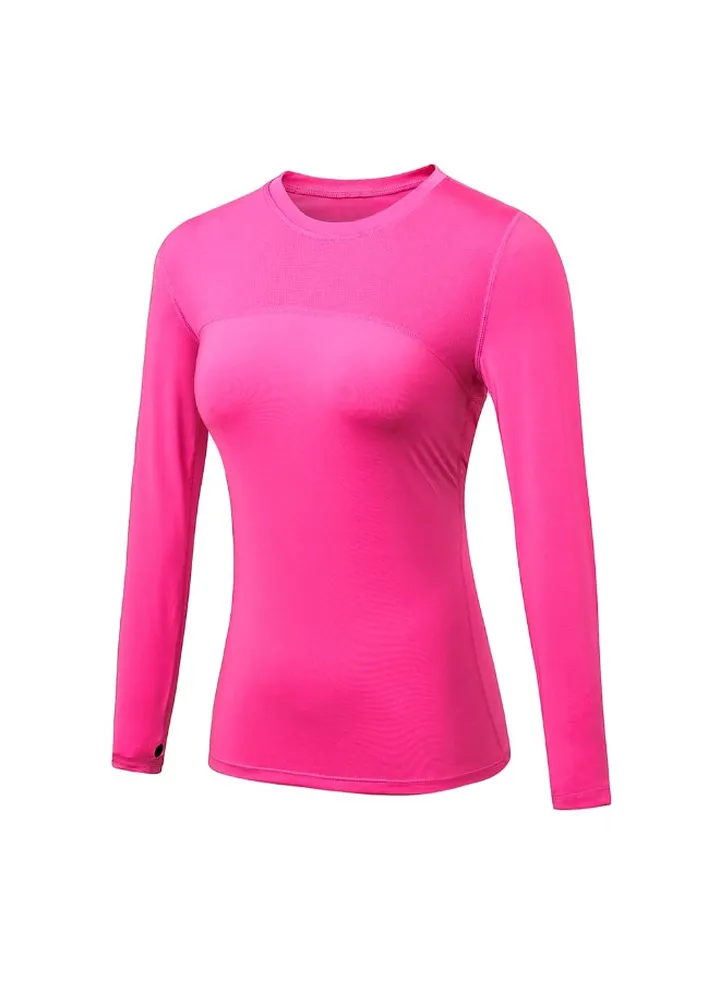 Long Sleeves Active Wear T-Shirt Pink