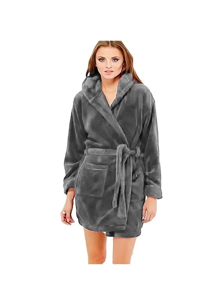 Women's short velvet robe