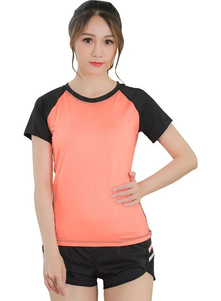 Quick Dry Running T-Shirt Orange/Black