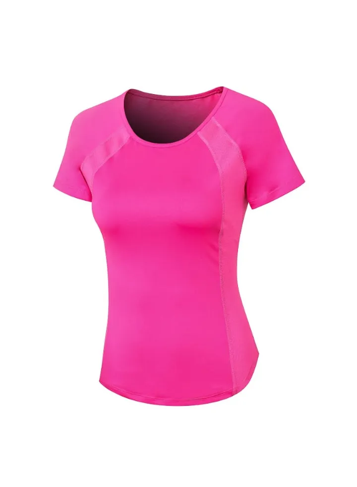 Quick Dry Stretch Slim Workout T-Shirt Pink