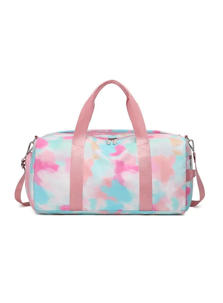 Travel bag female,Large capacity waterproof graffiti printed swimming fitness bag,Travel bag
