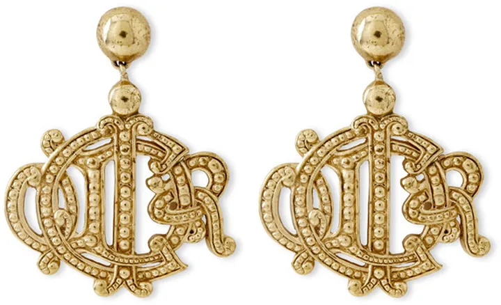 Vintage CD Monogram Drop Earrings