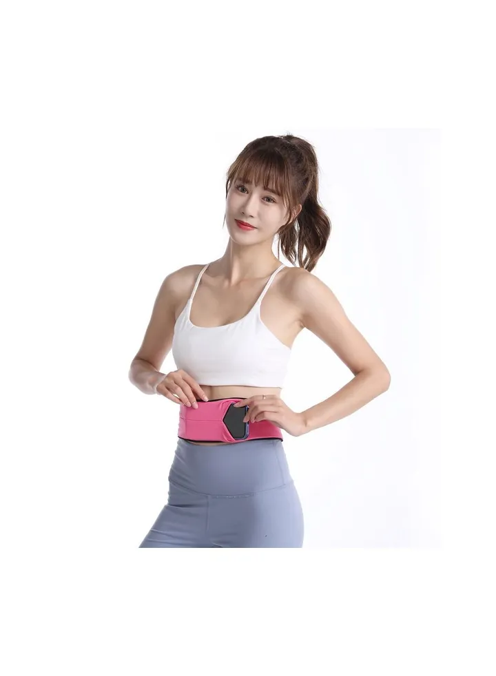 Rose Red Outdoor Marathon Running Waistpack Invisible Lycra Elastic Water Bottle Sports Waistpack Large Capacity Mobile Phone Burglar Guard Bag