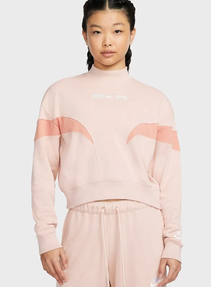 Nsw Air Fleece Mock Neck T-Shirt