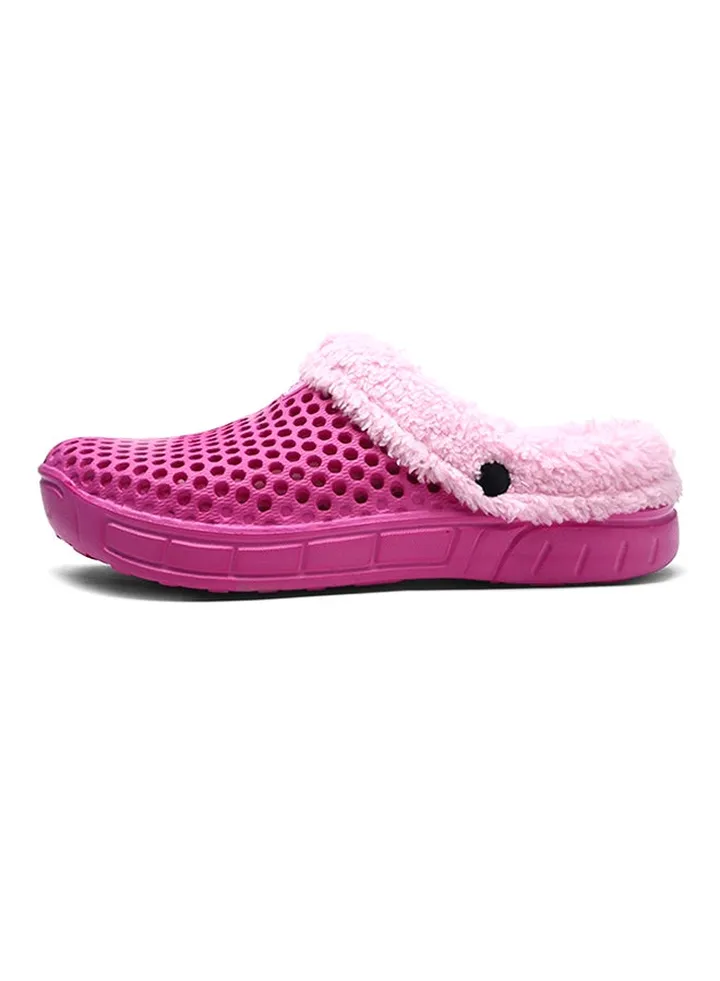 Breathable Fur Anti-skid Slide Pink
