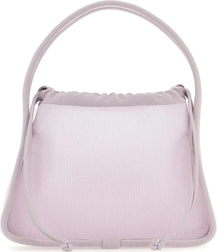 Handbag realized in fabric characterized by tonal embroidered logo at the front.