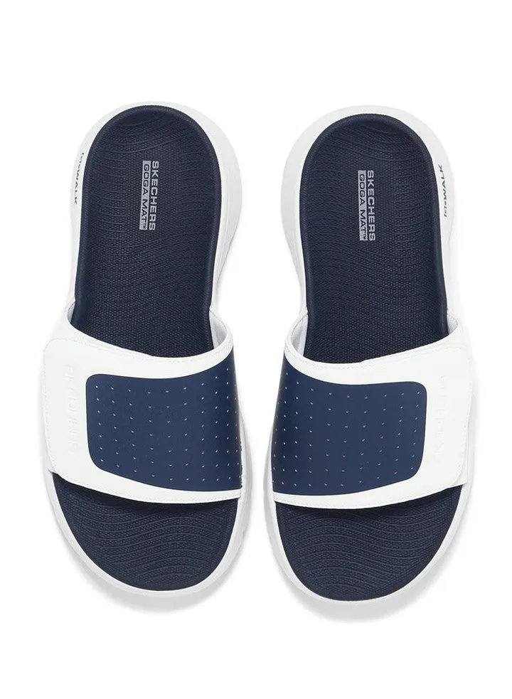 Skechers Go Walk Flex Sandal-Sandbar White Navy Men Casual Sandal 229204-WNV
