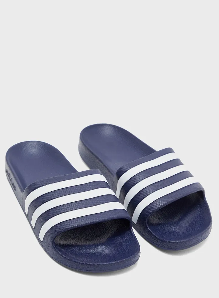Adilette Aqua Slides Navy/White
