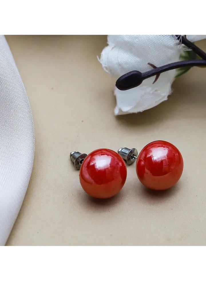 Colo Earring For Fluffy Women's Accessories-Red