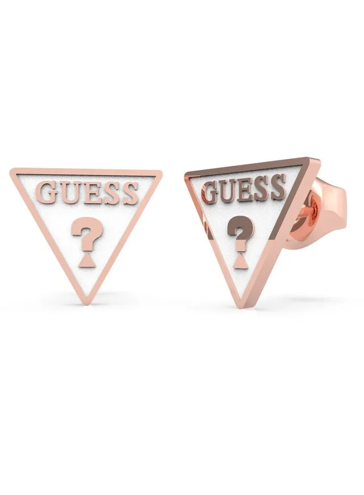 White Traingle Logo Stud Earring