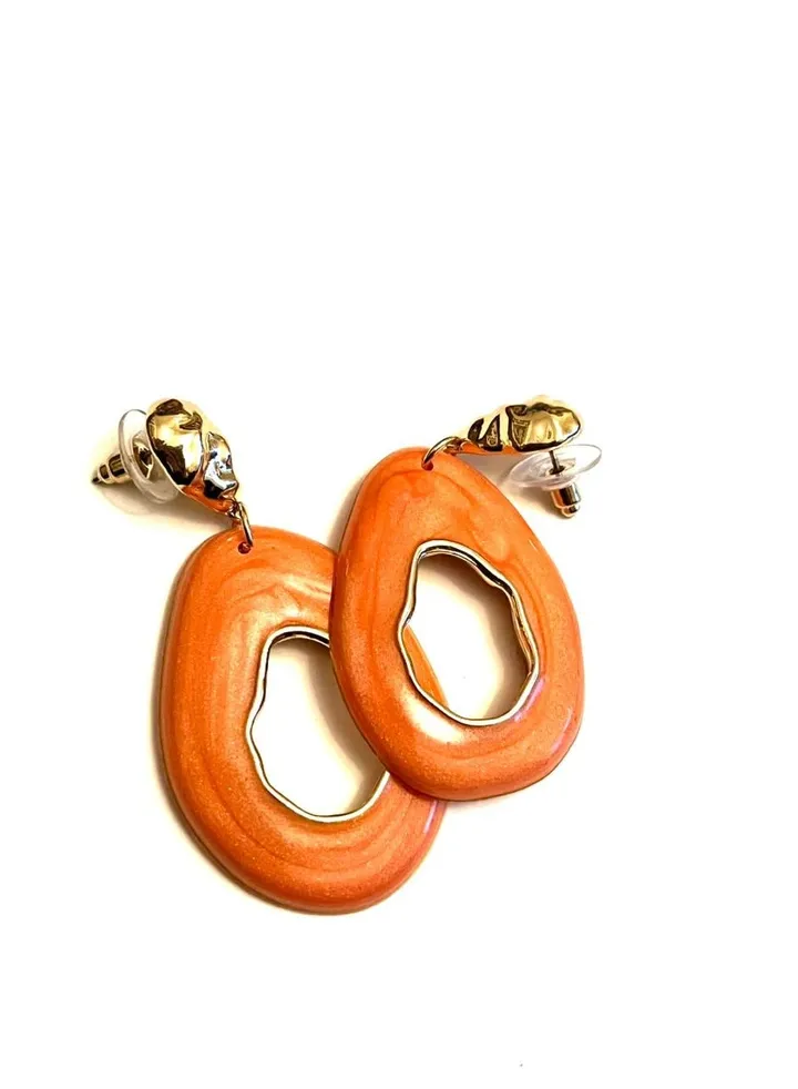 Orange island earrings