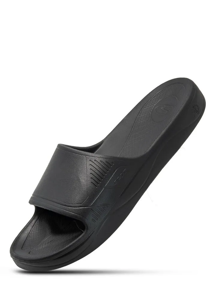 Spot Sliders for men | Lightweight and comfortable men sliders | Highly flexible slippers | SAIL Black