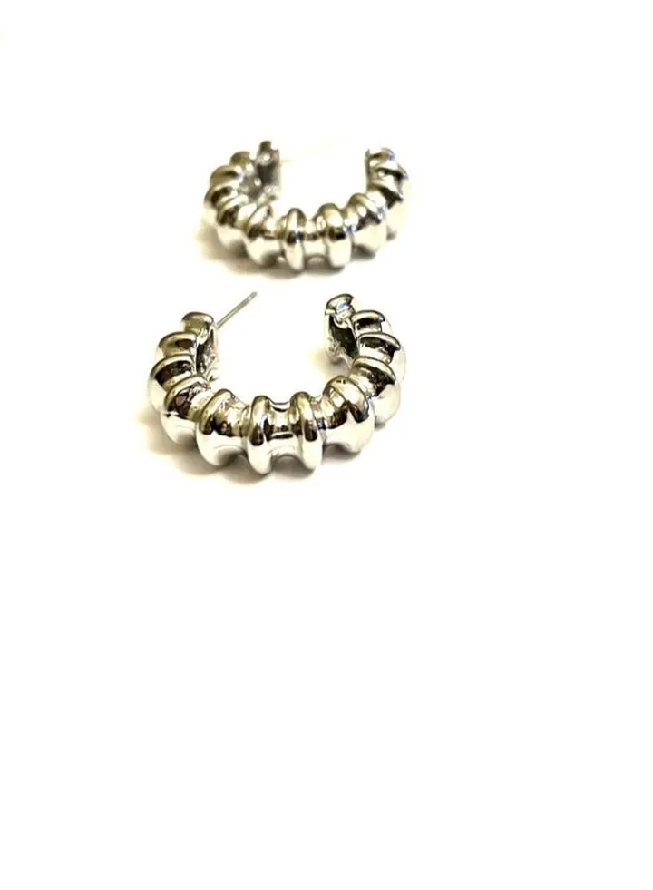 Silver omega earrings