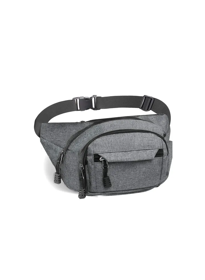Bumbag Waist Bag, Waterproof 4 Zip Pockets Running Waist Pack Bag for Men Women, Adjustable Belt Waistpacks for Outdoors, Sport, Hiking, Travel