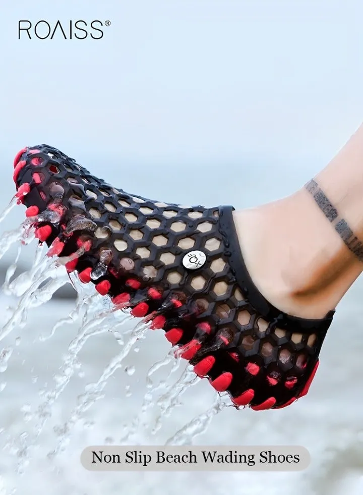 Men's Outdoor Anti-Skid Hole Wading Shoes Soft Baotou Quick Drying And Durable Hole Shoes