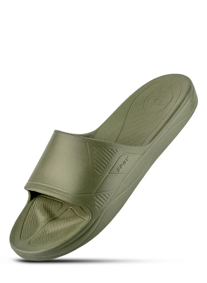Spot Sliders for men | Lightweight and comfortable men sliders | Highly flexible slippers | Sail Olive