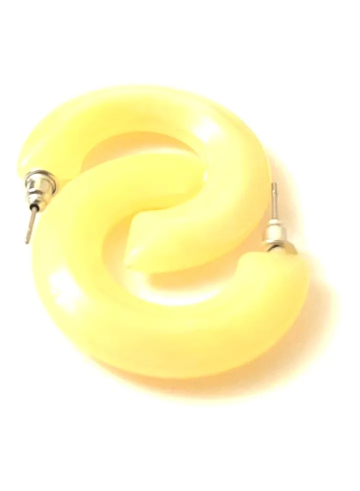 Yellow Silver rod earrings