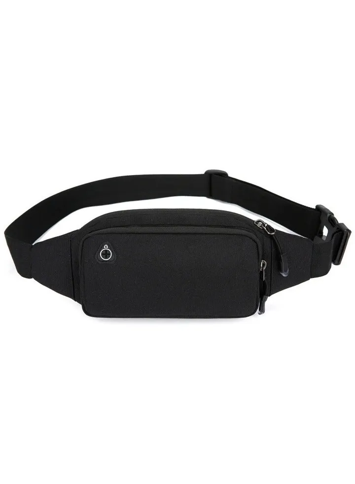 Men Women Fashion Waist Pack, Lightweight Running Belt Bag with Adjustable Strap,Crossbody Waist Bag for Hiking Cycling Walking Traveling Fit 15 to 43 inch Waists (Black)