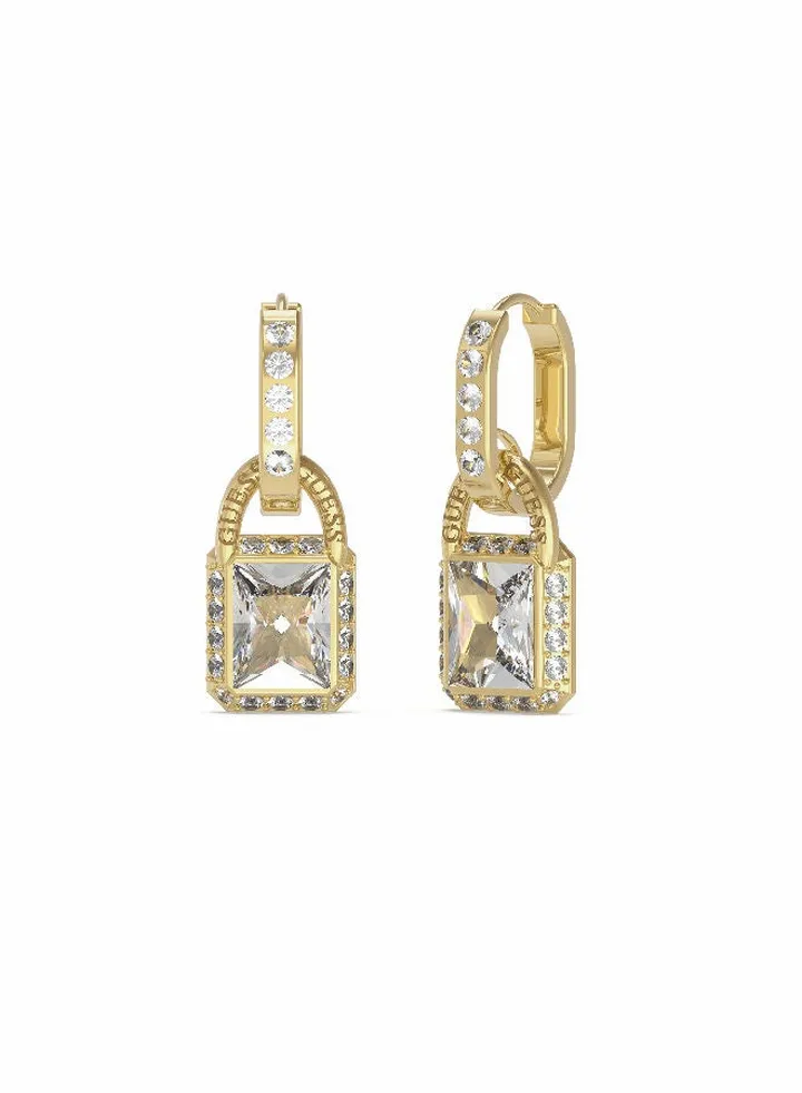 Padlock Huggies Clear Earring