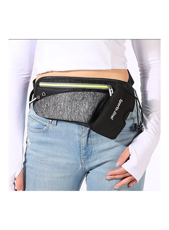 Adjustable Strap Zipper Reflective Stripe Climbing Hiking Sports Bag 20 x 5cm
