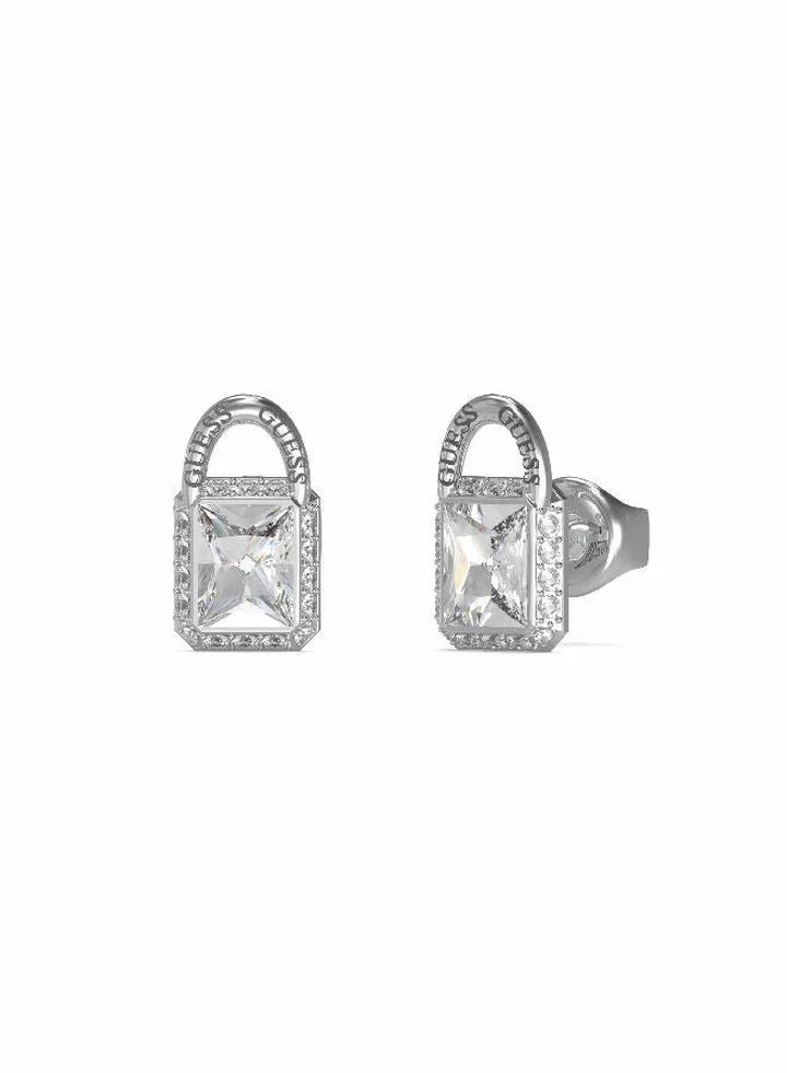 Clear Padlock Stud Earring