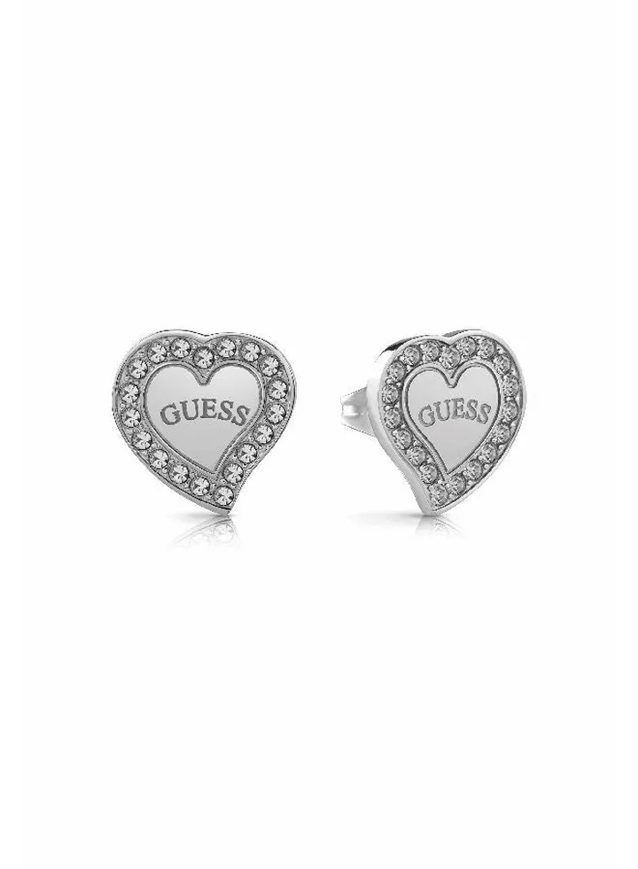 Pave Frame Heart Earring