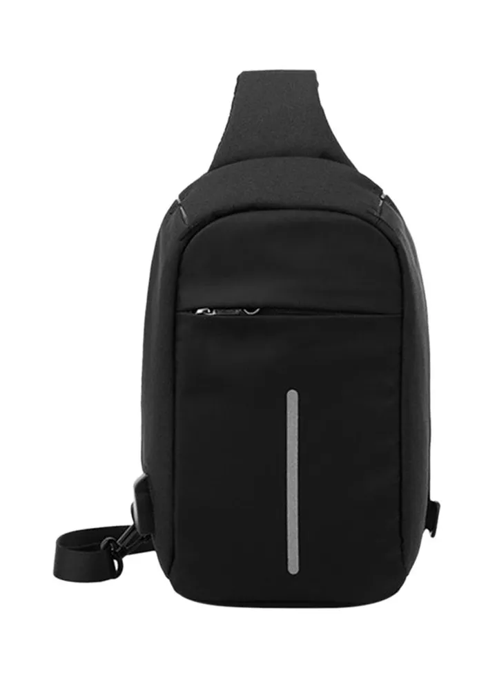 Anti-Theft Zipper Crossbody Bag Black