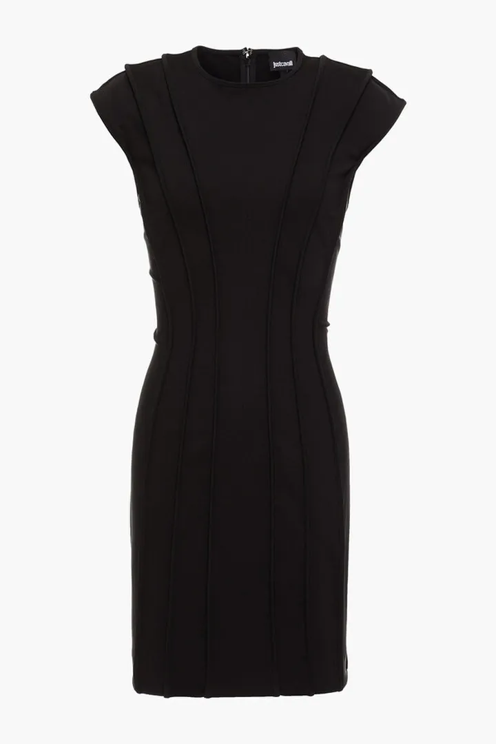 Paneled pintucked stretch-tulle and jersey mini dress